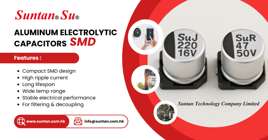 Suntan TS13C9, TS13CD, TS13CW, TS13CR, TS13CJ, TS13CY SMD Aluminum Electrolytic Capacitors